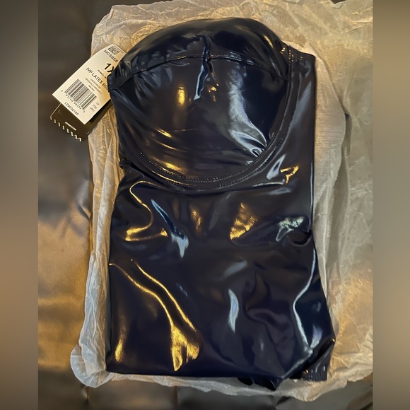 NWT Adidas x Ivy Park latex bodysuit, Blue, 1x - Picture 6 of 7